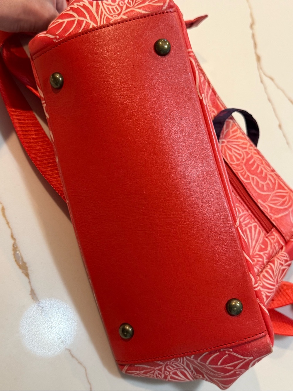 ANUSCHKA Coral red Floral Crossbody bag - Picture 8 of 11